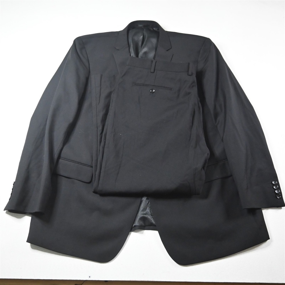 Mantoni 50L 40x29 Black Super Fine 100% Wool Mens Jacket‎ Pants Suit